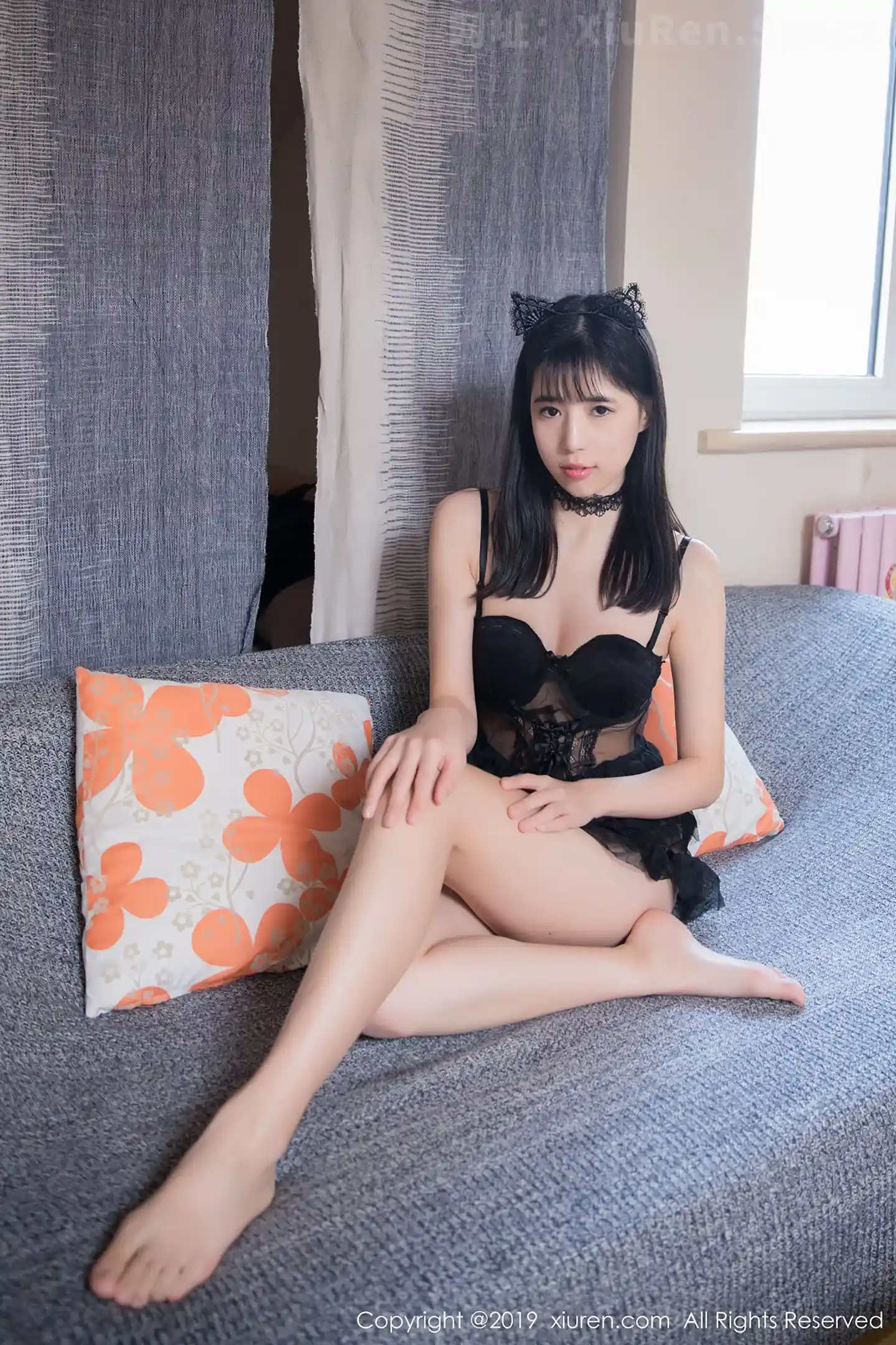 图片[2]-[XiuRen秀人网]VOL.1375 嫩模艾栗栗私房猫女郎黑色薄纱情趣内衣秀翘臀惹火诱惑写真55P-秀人网官方网站